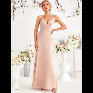 Backless, Lace Up Mermaid Hem Dress (Bridesmaid)
